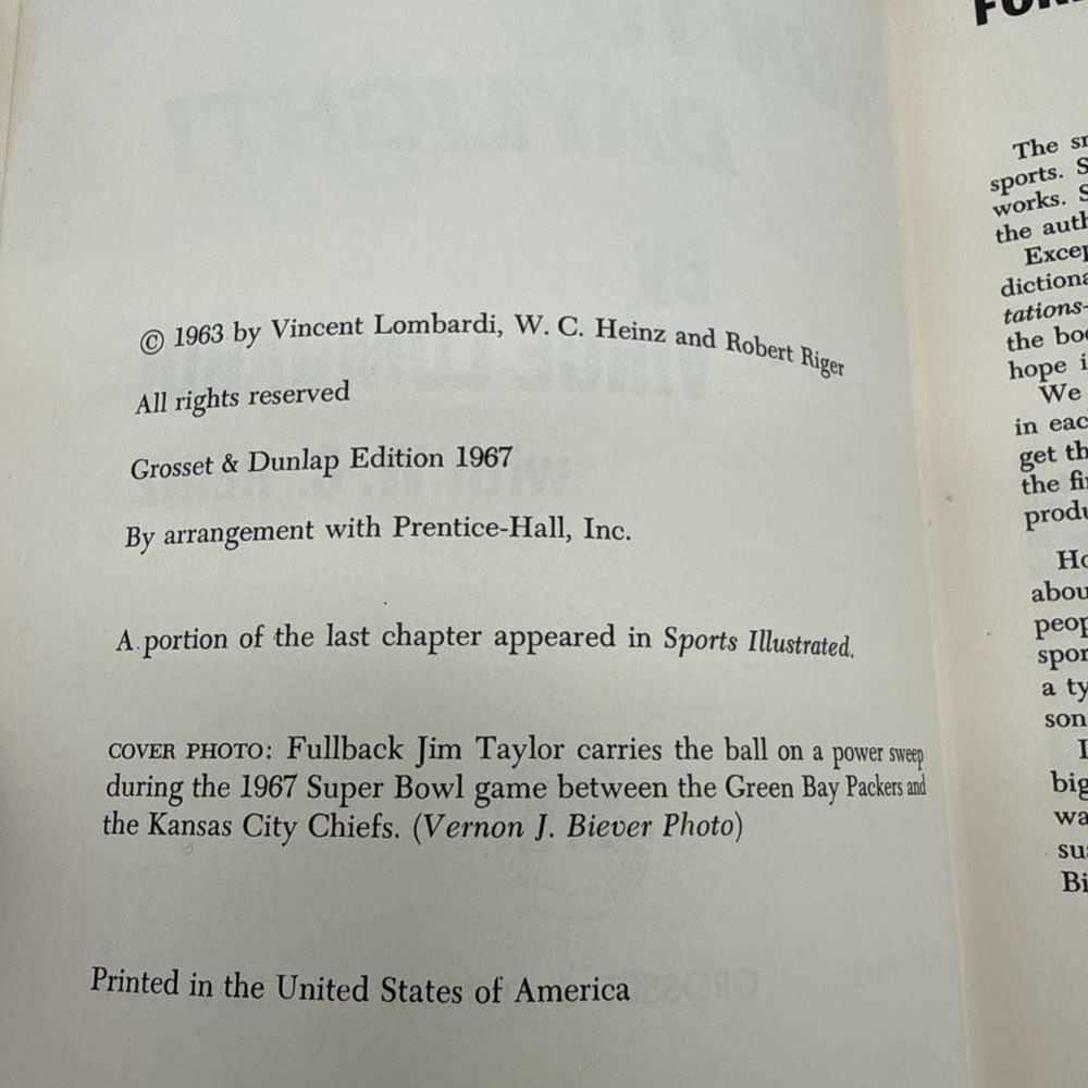 Run To Daylight Vince Lombardi Hardback 1967 - Picture 7 of 14